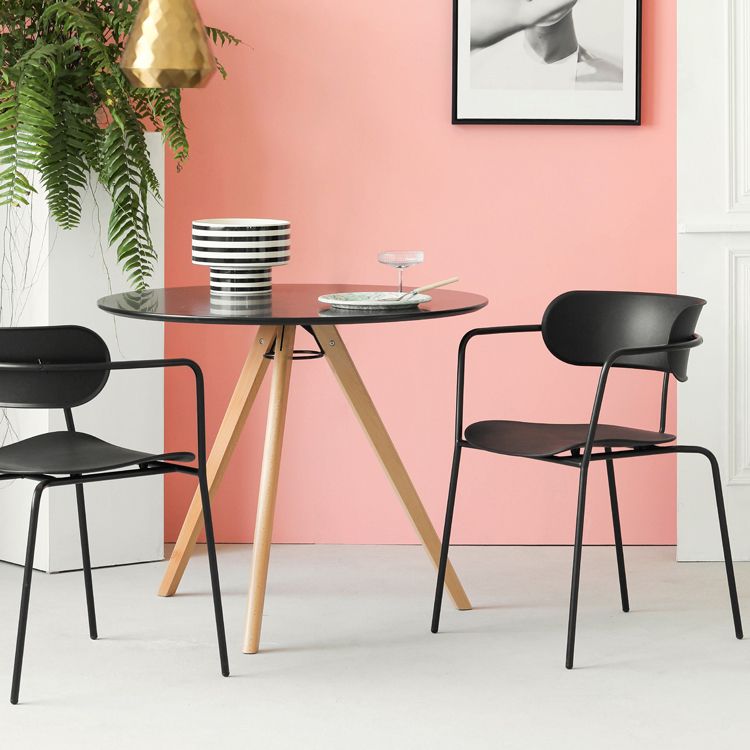 Industrial Metal Balcony Arm Chair Matte Finish Open Back Dining Chair (Set of 4) Clearhalo ' kitchen&dining_furn' 'Dining Chairs' 'Dining Tables & Seating' 'dining_chair' 'furn' 'furn_dining_chair' 'Furniture' 'furniture_dining_chair' 'Kitchen & Dining Furniture' 'kitchen' 1200x1200_c428c259-9fb6-4dec-bfb0-79a6b2c214b1