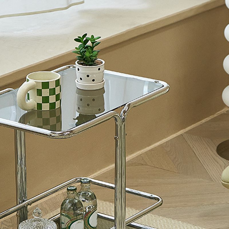 Contemporary Corner Table Double Tier Accent Side Table with Shelf Clearhalo 'Coffee & Accent Tables' 'End & Side Tables' 'end_side_tables' 'furn' 'furn_end_side_tables' 'Furniture' 'Living Room Furniture' 1200x1200_c42aa71f-7ea1-4e28-bbd4-b2aff3450938