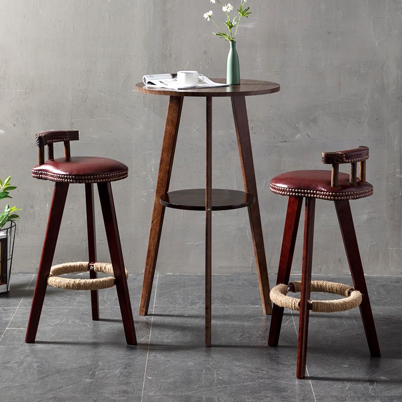 Simple Style Round Bar Table Wood Top Pub Table for Dining Room Clearhalo 'Bar Furniture' 'Bar Tables' 'bar_tables' 'furn' 'furn_bar_tables' 'Furniture' 'furniture_bar_tables' 'Kitchen & Dining Furniture' 1200x1200_c42ab332-0097-4250-b8d4-b1a631cebfe9