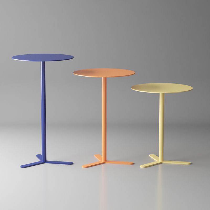 Mid-Century Metal Side End Table Pedestal Corner Table for Living Room