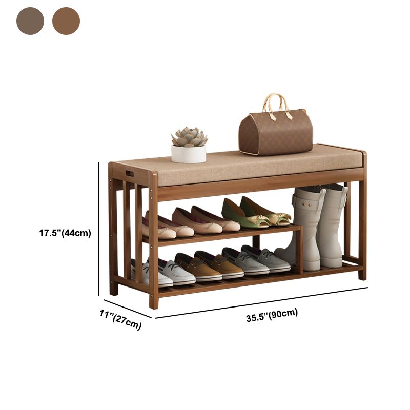10.6"W Contemporary Entryway Bench Wood Cushioned Seating Bench Clearhalo 'Benches' 'Chairs & Seating' 'furn' 'furn_benches' 'Furniture' 'Living Room Furniture' 1200x1200_c42d3952-be10-41d9-9ee0-497932f4eb82