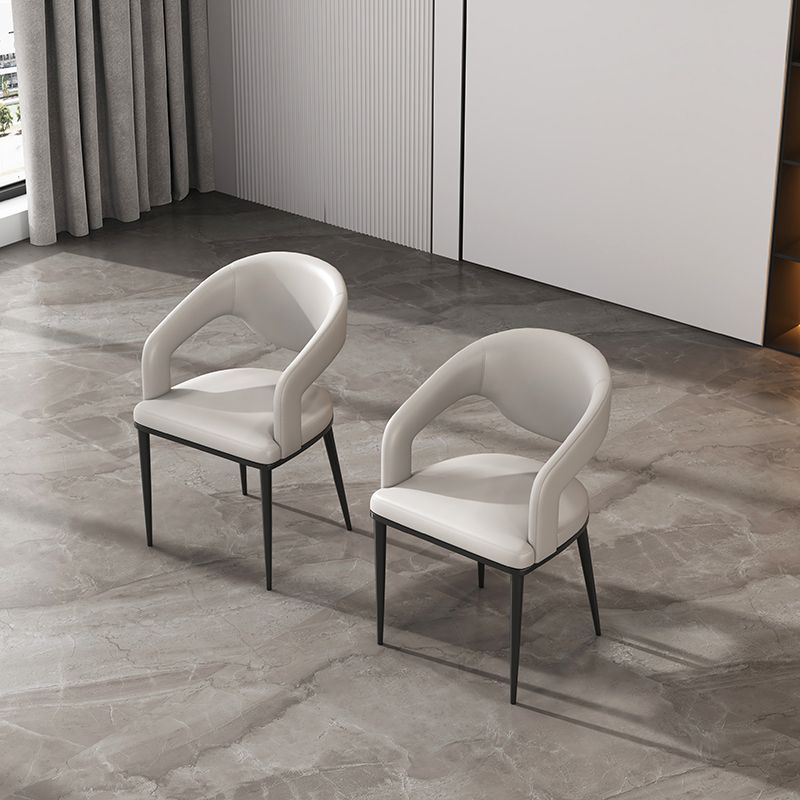 Sedia da sala da pranzo aperta gambe nere contemporanee sedia da pranzo
