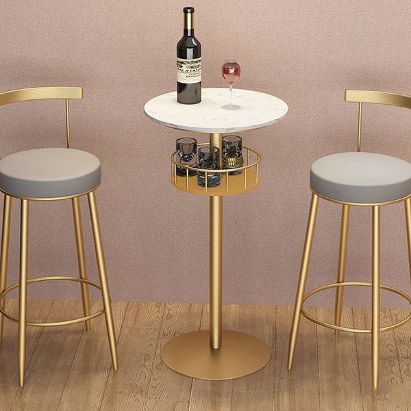 Contemporary Bar Dining Table Indoor Pedestal Marble Top Bar Height Table 42-Inch Top Clearhalo 'Bar Furniture' 'Bar Tables' 'bar_tables' 'furn' 'furn_bar_tables' 'Furniture' 'furniture_bar_tables' 'Kitchen & Dining Furniture' 'kitchen&dining_furn' 'kitchen' 1200x1200_c42ededa-b3f7-4a16-95fe-ac3946621770