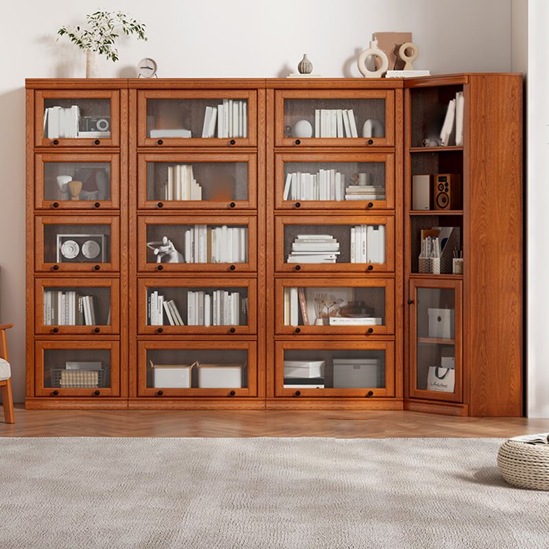 Closed Back Vertical Bookshelf Wood Contemporary Bookcase with Cabinets Clearhalo 'Bookcases' 'furn' 'furn_bookcases' 'Furniture' 'Office Furniture' 1200x1200_c42f5a71-7e99-442f-8573-406ad0614486