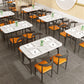 Eigentijdse witte rechthoekige houten eettafel met 4 voet