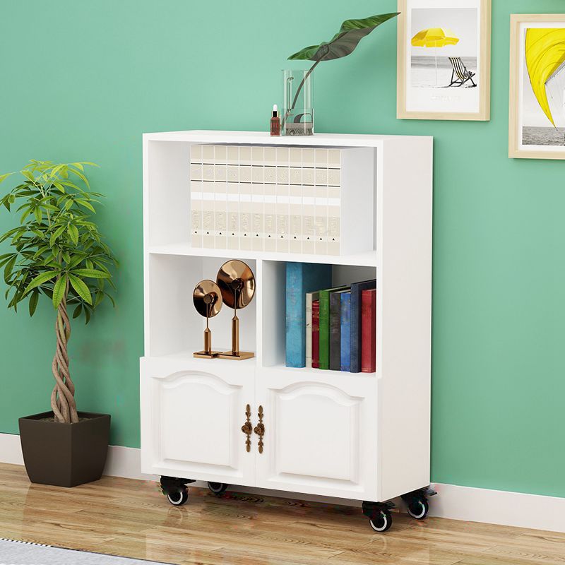 Contemporary Standard Bookcase Vertical Closed Back Bookshelf with Wheels Clearhalo 'Bookcases' 'furn' 'furn_bookcases' 'Furniture' 'Office Furniture' 1200x1200_c431cc88-0688-421c-a6ed-7f7137ac64eb