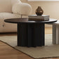 Contemporary Solid Wood Pedestal Cocktail Table Round Single Coffee Table