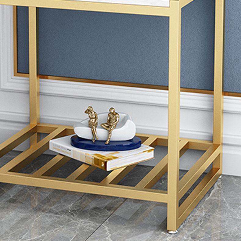 Contemporary Faux Marble Accent Table Nightstand 19.7" Tall Bed Nightstand Clearhalo 'Bedroom Furniture' 'furn' 'furn_night_stand' 'Furniture' 'night_stand' 'Nightstands' 1200x1200_c432e613-503e-4576-8a94-5e4d192be897