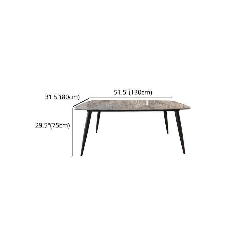 Stone and Steel Dining Table Industrial Grey Dinner Room Kitchen Table