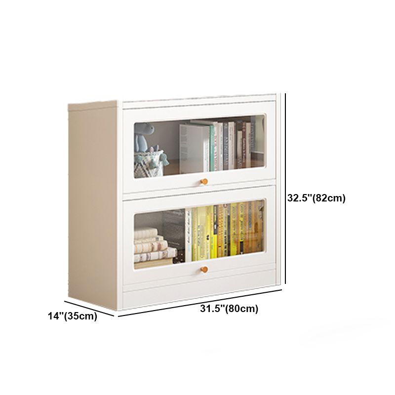 White Bookshelf Contemporary Style Bookcase with Door for Home Office Clearhalo 'Bookcases' 'furn' 'furn_bookcases' 'Furniture' 'furniture_bookcases' 'kitchen' 'kitchen_bookcases' 'Living Room Furniture' 'Office Furniture' 1200x1200_c43516da-fb82-4dd3-95db-1183ffbe6408