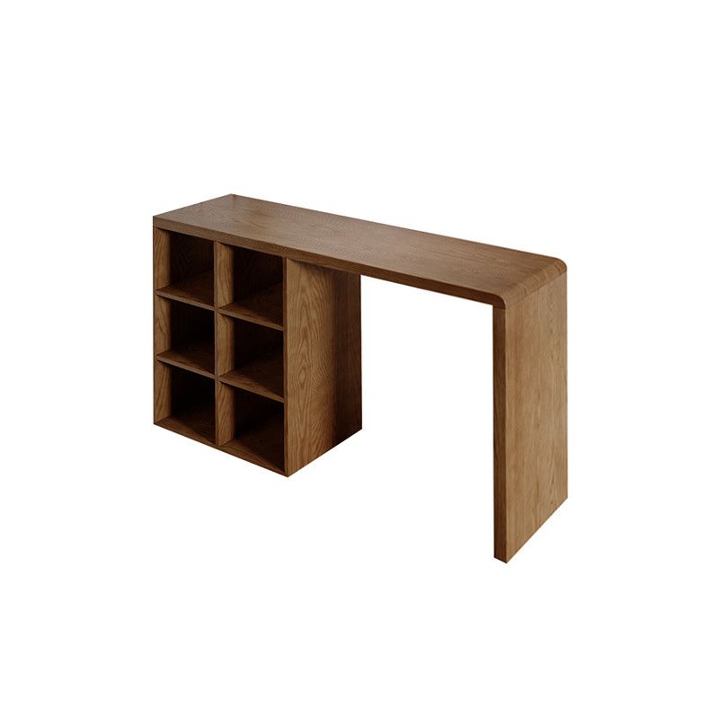 Modern Style Bar Table Pine Solid Wood Double pedestal Bar Dining Table with Storage Clearhalo 'Bar Furniture' 'Bar Tables' 'bar_tables' 'furn' 'furn_bar_tables' 'Furniture' 'Kitchen & Dining Furniture' 1200x1200_c43538f9-f366-4f06-b63e-9076beb354f3