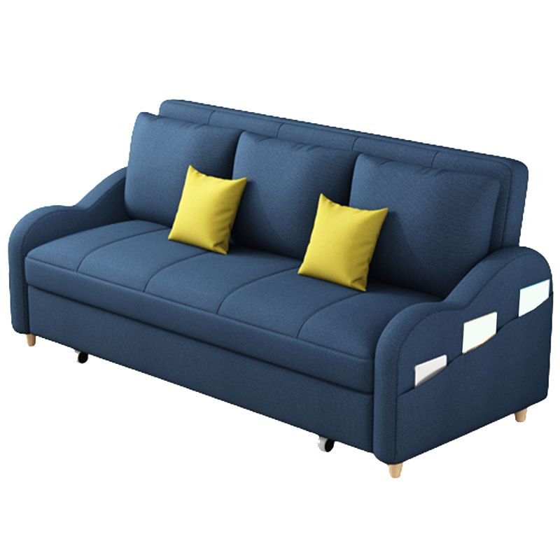 Linen Contemporary Sloped Arm Sofa Bed Foldable Sofa for Living Room, Apartment Clearhalo 'furn' 'furn_sofas' 'Furniture' 'Living Room Furniture' 'Sofa' 'sofas' 1200x1200_c43879a7-1e5f-4fe9-a717-3906016f8dd0