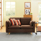 Contemporary Square Arm Cushions Sofa Fabric Standard Settee