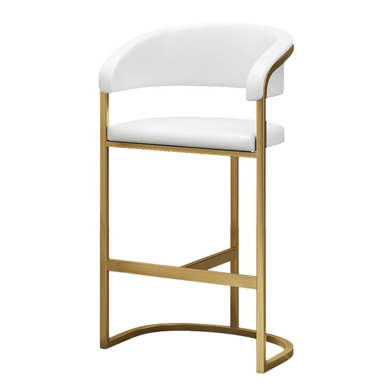 Glam Armrest Backrest Counter Stool Iron Bar Stool with Leather Cushion and Pedal Clearhalo 'Bar Furniture' 'Bar Stools' 'bar_stools' 'furn' 'furn_bar_stools' 'Furniture' 'Kitchen & Dining Furniture' 1200x1200_c439e203-cacd-44f2-892f-7d1b0589235a