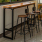 Modern Style Bar Table Solid Wood and Iron Brown Coffee Shop Bar Table Clearhalo 'Bar Furniture' 'Bar Tables' 'bar_tables' 'furn' 'furn_bar_tables' 'Furniture' 'furniture_bar_tables' 'Kitchen & Dining Furniture' 'kitchen&dining_furn' 'kitchen' 1200x1200_c43b4354-5106-4400-8bd0-e850caa0ea12