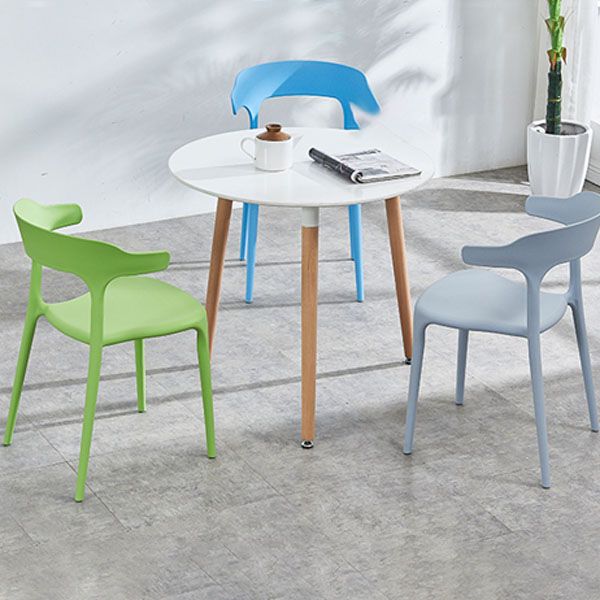 Contemporary Style Stackable Chairs Dining Armless Chairs with Plastic Legs for Kitchen Clearhalo 'Dining Chairs' 'Dining Tables & Seating' 'dining_chair' 'furn' 'furn_dining_chair' 'Furniture' 'furniture_dining_chair' 'Kitchen & Dining Furniture' 1200x1200_c43b5806-8e9b-4958-950e-74d82b6edd89