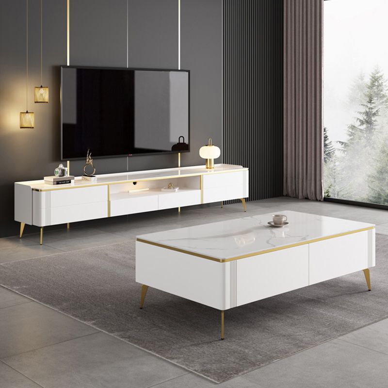 Luxurious Stone TV Console Consola 4 cajones Consola de TV con estante