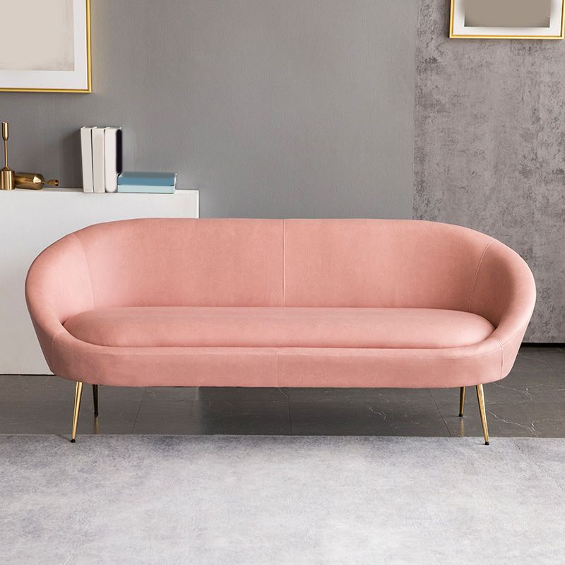 Faux Leather Sofa Mid Century Modern 30.31" High Curved Sofa Clearhalo 'furn' 'furn_sofas' 'Furniture' 'furniture_sofas' 'kitchen' 'kitchen_sofas' 'Living Room Furniture' 'Sofa' 'sofas' 1200x1200_c43c47d6-c84e-4b56-961d-35df7171be50