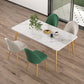 Table à manger de luxe traditionnelle Table à manger rectangulaire en pierre blanche pour la maison