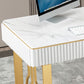 Bureau d'écriture de pierre glamour en pierre mate 23,62 "W Bureau de bureau pour la maison
