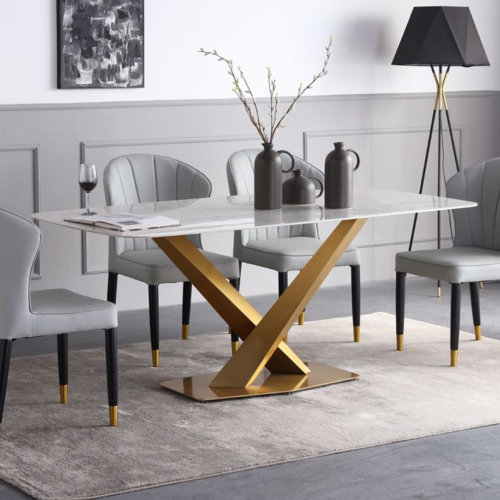 Sintered Stone Dining Table Luxury Style Pedestal Table for Dining Room Clearhalo ' dining_table' 'Dining Tables & Seating' 'Dining Tables' 'furn' 'furn_dining_table' 'Furniture' 'furniture_dining_table' 'Kitchen & Dining Furniture' 'kitchen&dining_furn' 'kitchen' 'kitchen_dining_table' 1200x1200_c43d5383-a0bf-444a-a7aa-6284e5e1ad3d