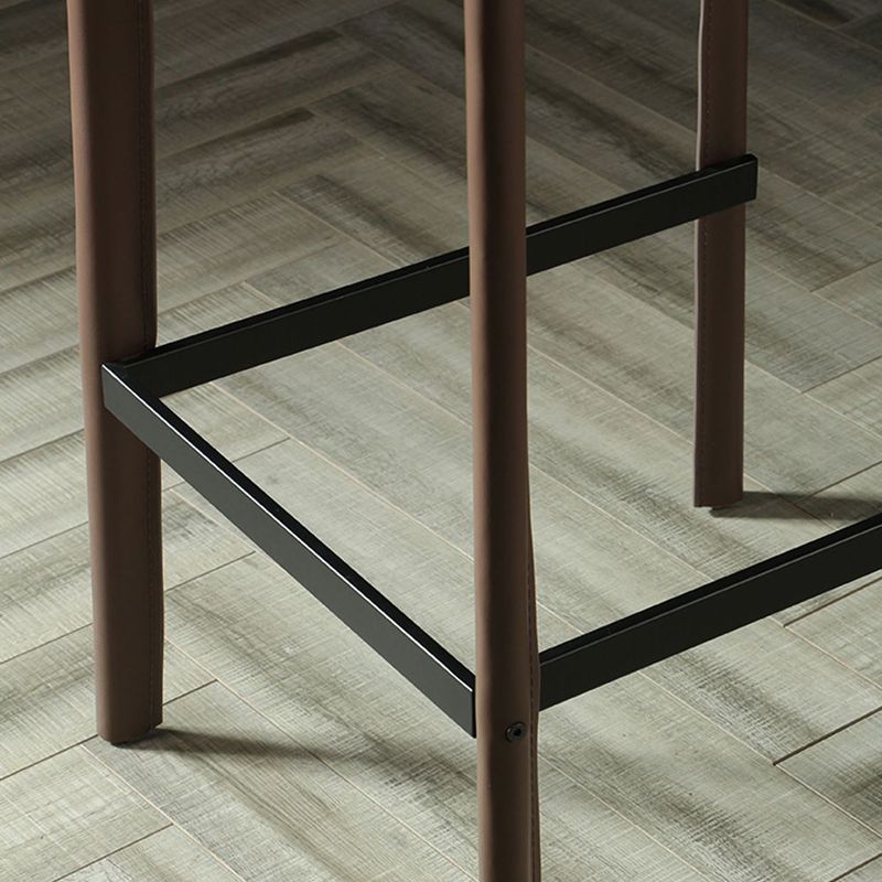 Coffee Shop Leather Bar Stool Rectangular Footrest Low Back Counter Height Stool, 1 Piece Clearhalo 'Bar Furniture' 'Bar Stools' 'bar_stools' 'furn' 'furn_bar_stools' 'furniture_bar_stools' 'Kitchen & Dining Furniture' 'kitchen&dining_furn' 'kitchen' 'kitchen_furn' Furniture' 1200x1200_c43ed52e-d168-4b4a-82b9-d48b2854d19e