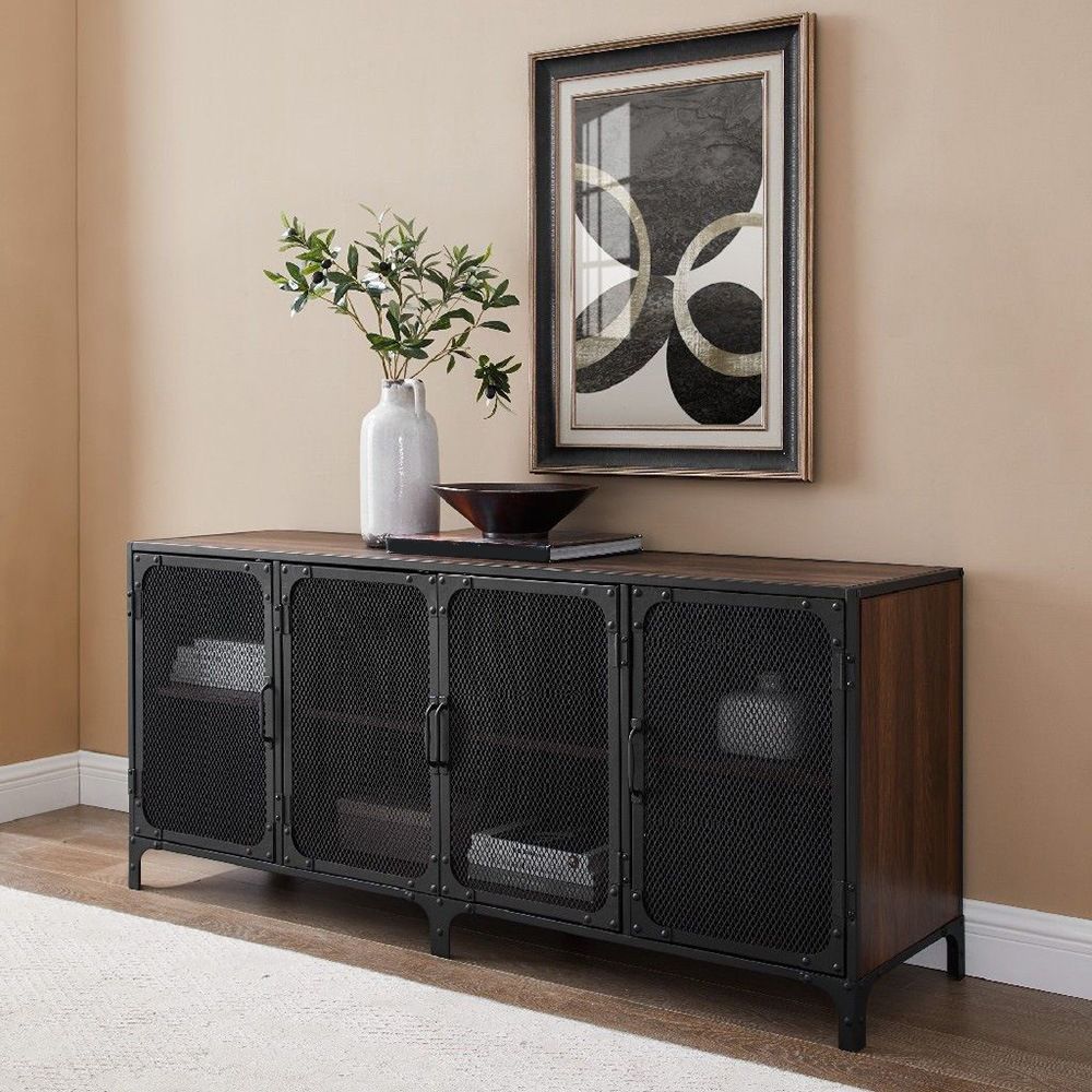 Industrial Wood TV Stand Enclosed Storage TV Media Console with Legs for Living Room Clearhalo 'furn' 'furn_tv_stands_entertainment_centers' 'Furniture' 'Living Room Furniture' 'TV Stands & Entertainment Centers' 'TV Stands & Media Storage Furniture' 'tv_stands_entertainment_centers' 1200x1200_c43fafed-d8f5-4330-8431-dd9e0d7e51ad