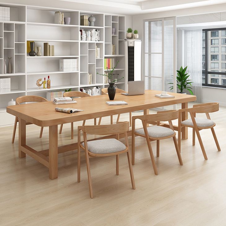 Rectangle Trestle Dining Table Modern Pine Wood Table for Living Room Clearhalo 'Dining Tables & Seating' 'Dining Tables' 'dining_table' 'furn' 'furn_dining_table' 'Furniture' 'Kitchen & Dining Furniture' 1200x1200_c43ff3b9-c11d-4c3e-9db2-28f0ca30ee60