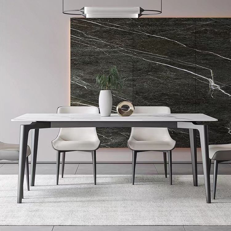 Simplicity Dinette Table Rectangle Stone Dinner Table for Dining Room