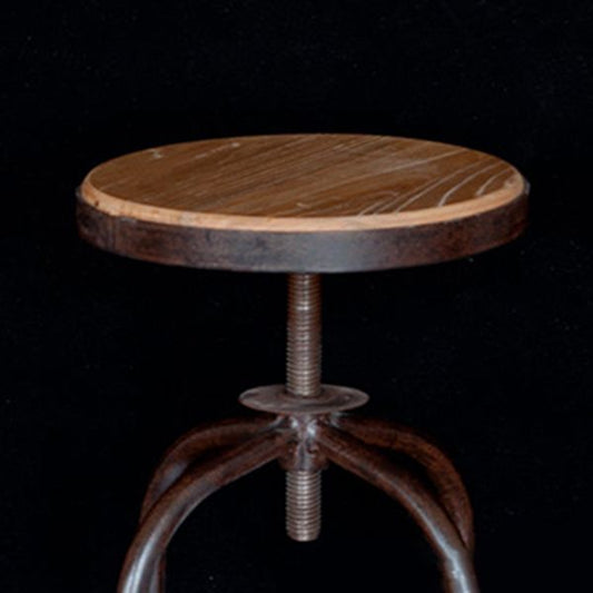 Tabouret de comptoir sans bras moderne tabouret en métal avec siège en bois