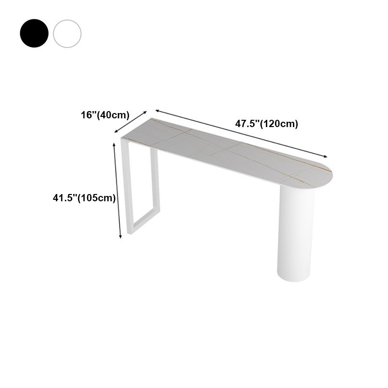 Stone Bar Dining Table Modern Bar Table with Double Pedestal Base for Dining Room Kitchen Clearhalo 'Bar Furniture' 'Bar Tables' 'bar_tables' 'furn' 'furn_bar_tables' 'Furniture' 'furniture_bar_tables' 'Kitchen & Dining Furniture' 1200x1200_c4418e7e-421c-4341-975c-4773305184b4