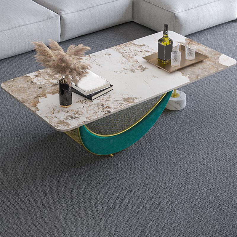 Glam Slate Coffee Table  Rectangular Coffee Table for Bedroom and Living Room