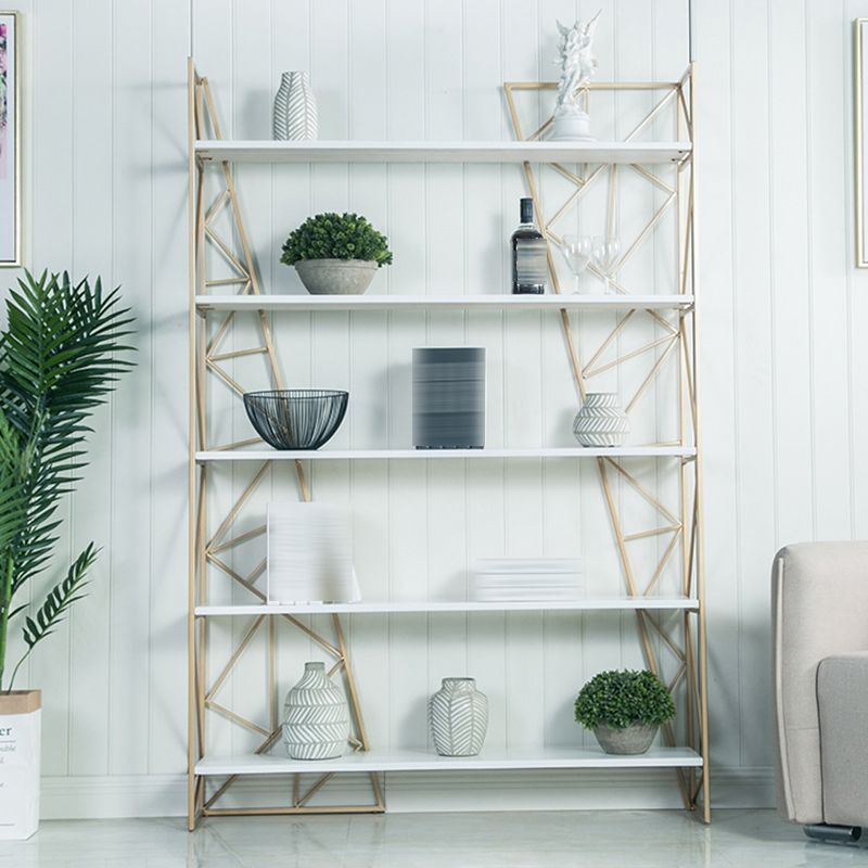 Glam Style Bookshelf Open Back Bookcase for Home Office Study Room Clearhalo 'Bookcases' 'furn' 'furn_bookcases' 'Furniture' 'furniture_bookcases' 'kitchen' 'kitchen_bookcases' 'Living Room Furniture' 'Office Furniture' 1200x1200_c442966e-6bf4-45d1-b3a8-47f03d5ffa5a