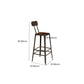 Tabouret de salle à manger industriel sans accoudoirs, tabouret de bar à dossier bas avec base en métal