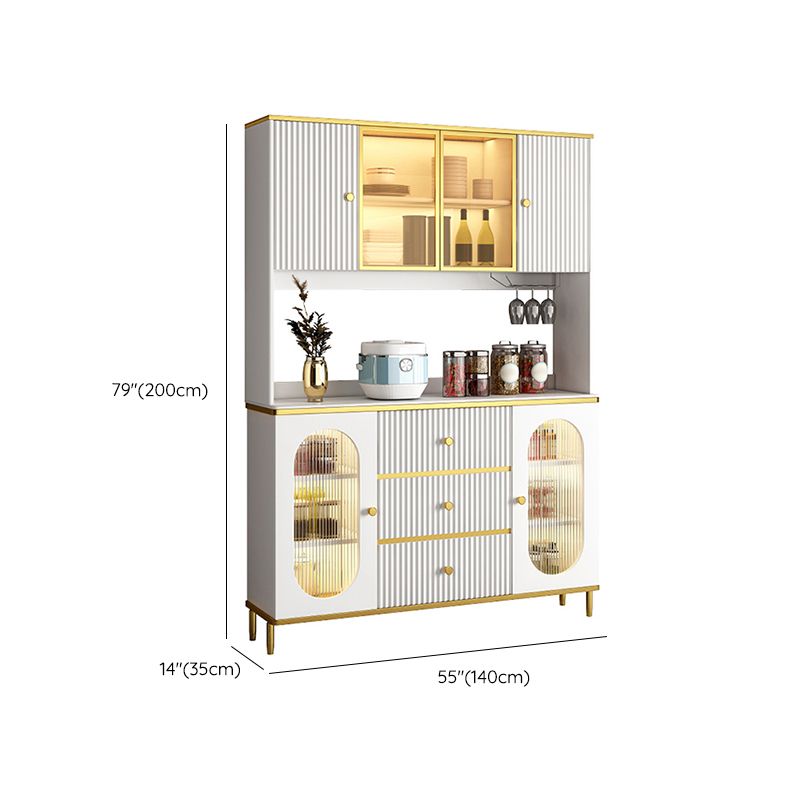 Modern Wood Dining Hutch Glass Doors Storage Cabinet with Doors for Living Room Clearhalo 'Display & China Cabinets' 'display_china_cabinets' 'furn' 'furn_display_china_cabinets' 'Furniture' 'Kitchen & Dining Furniture' 1200x1200_c44411dd-0e72-496c-b840-e3e23c7be48c