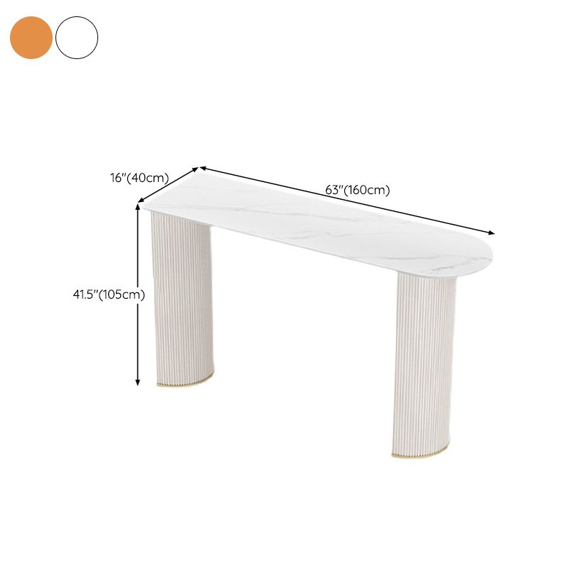 Industrial Free Form Bar Height Table Stone and Iron Bar Table with Double Pedestal Clearhalo 'Bar Furniture' 'Bar Tables' 'bar_tables' 'furn' 'furn_bar_tables' 'Furniture' 'Kitchen & Dining Furniture' 1200x1200_c4452091-e2c6-4360-bf4b-a38aa1cd3a14
