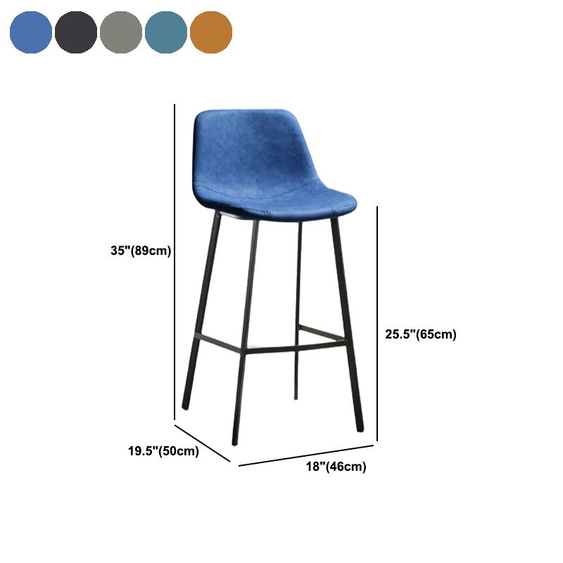 Indoor Leather Counter Chair Bucket Footrest Industrial Counter & Bar Stool