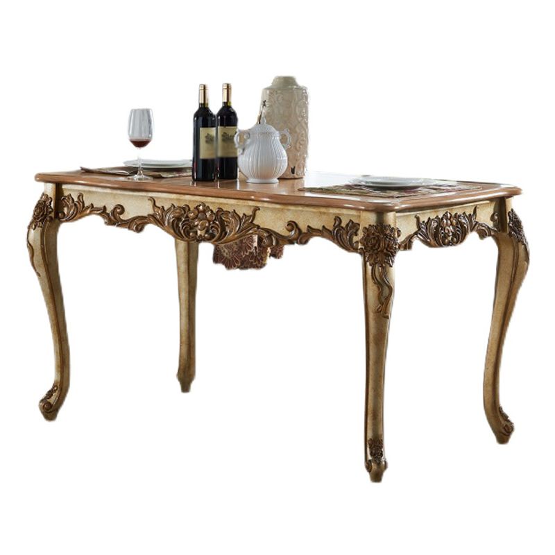 Rectangle Wood Color Dining Table Solid Rubberwood Table Victorian with 4 Legs Clearhalo ' dining_table' 'Dining Tables & Seating' 'Dining Tables' 'furn' 'furn_dining_table' 'Furniture' 'furniture_dining_table' 'Kitchen & Dining Furniture' 'kitchen&dining_furn' 'kitchen' 'kitchen_dining_table' 1200x1200_c446e795-a071-41a3-988d-ceb62a7f86a3