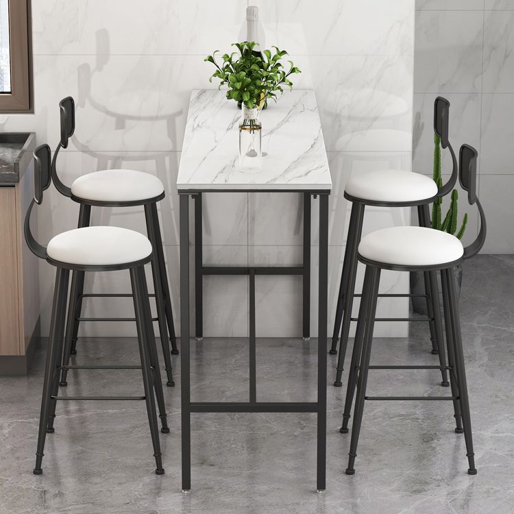 Indoor Marble Trestle Cocktail Bar Table Modern White Footrest Pub Height Dining Table Clearhalo 'Bar Furniture' 'Bar Tables' 'bar_tables' 'furn' 'furn_bar_tables' 'Furniture' 'furniture_bar_tables' 'Kitchen & Dining Furniture' 'kitchen&dining_furn' 'kitchen' 1200x1200_c4478d1c-e7a5-47c6-bf6d-d4c6a35917b4