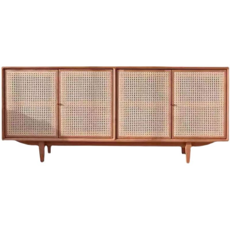 Rattan 4 puertas servidor de buffet de estilo de madera de estilo simple para sala de estar para sala de estar