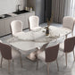Glam Style Dining Rectangle Table Dining Sintered Stone Table for Home Use Clearhalo 'Dining Tables & Seating' 'Dining Tables' 'dining_table' 'furn' 'furn_dining_table' 'Furniture' 'Kitchen & Dining Furniture' 1200x1200_c4487dcf-c7a8-4c27-88a0-c945d73c2322