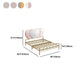Metal Panel Bed Glam 51" Tall Standard Bed with Upholstered Headboard