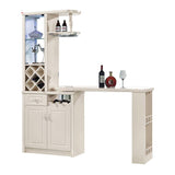 Contemporary Style 1/2 Pieces Wood Rectangular Bar Table Set for Dining Room