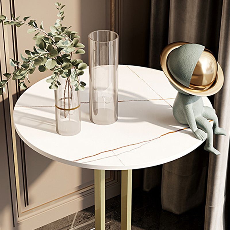 Modern Style Iron Material Base Rock Plate Table Round Side Table Clearhalo 'Coffee & Accent Tables' 'End & Side Tables' 'end_side_tables' 'furn' 'furn_end_side_tables' 'Furniture' 'Living Room Furniture' 1200x1200_c44a9a40-21e2-4e7b-aa47-91f4c244400e