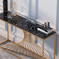 Tavolo da divano console in marmo glam rettangolo console di ferro tavolo per la sala