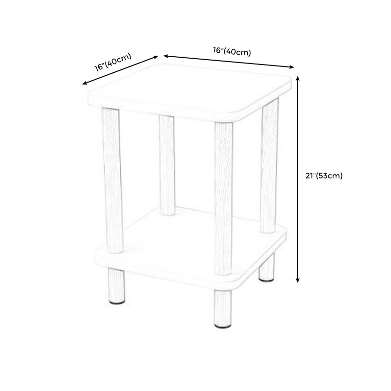 20.87 "Tall Wood Side Accent Tafel Geometrische plank Opgenomen eindtafel