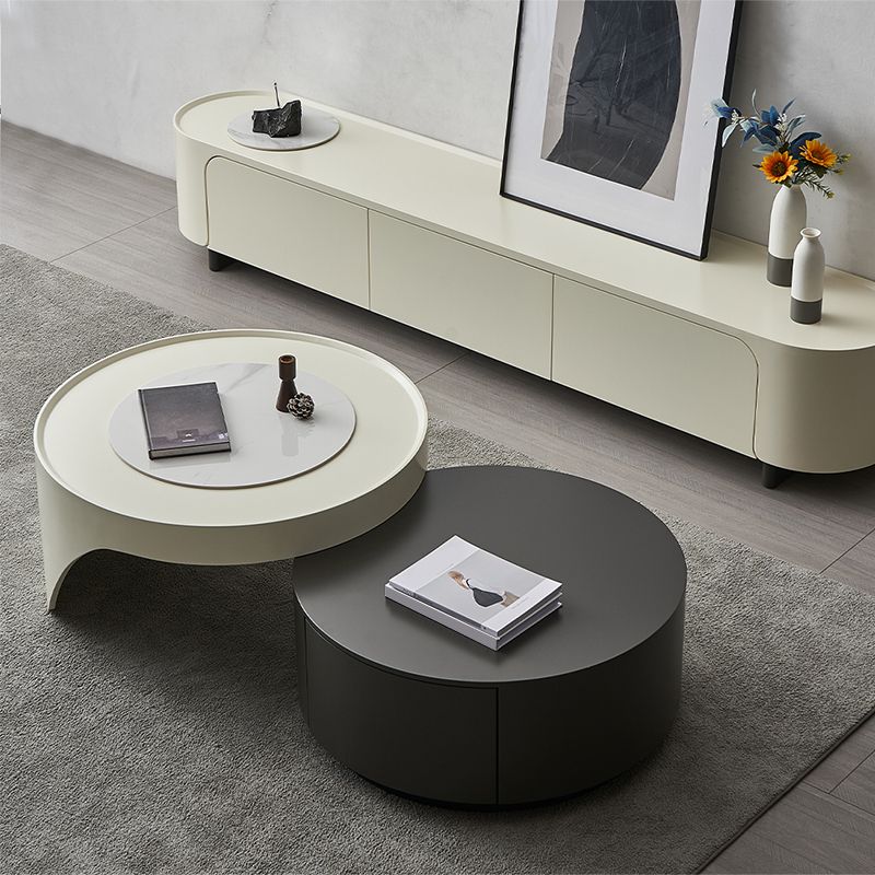 Table basse en bois avec plateau et table basse abstraite ou table de bout avec rangement