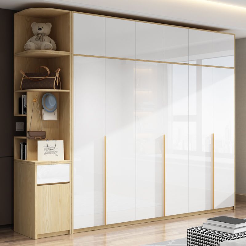 Contemporary Storage Cabinet Engineered Wood Wardrobe Armoire Clearhalo 'Armoires & Wardrobes' 'armoires_wardrobes' 'Bedroom Furniture' 'furn' 'furn_armoires_wardrobes' 'Furniture' 1200x1200_c44d3690-5d62-493a-9d5d-380ad09ac6bf