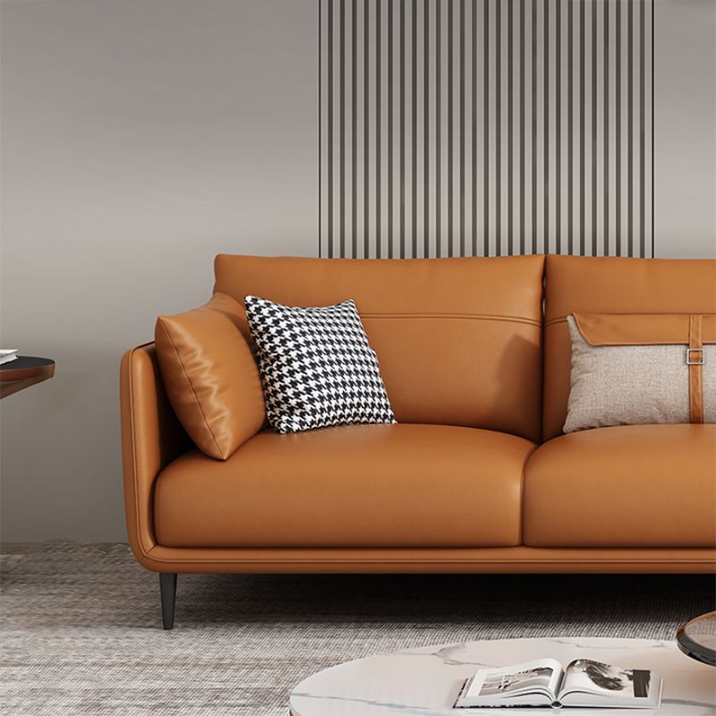 Medio de almohadas de naranja moderna almohada Top brazo asiento de cuero genuino