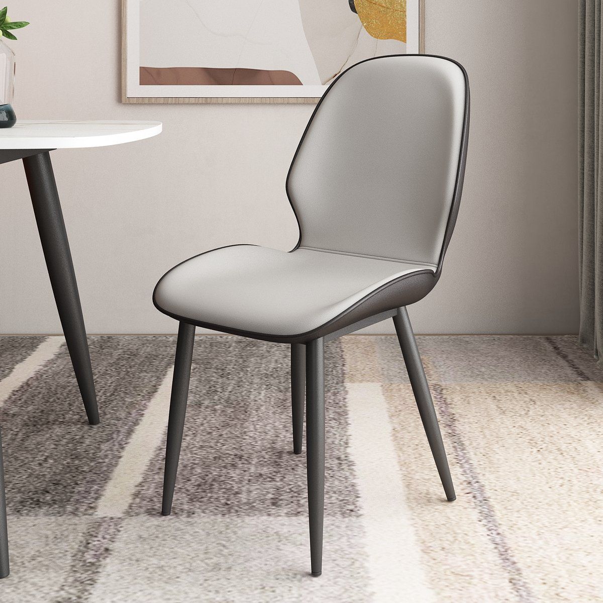 Contemporary Metal Dining Room Chairs PU Leather Dining Armless Chairs for Indoor Use Clearhalo ' kitchen&dining_furn' 'Dining Chairs' 'Dining Tables & Seating' 'dining_chair' 'furn' 'furn_dining_chair' 'Furniture' 'furniture_dining_chair' 'Kitchen & Dining Furniture' 'kitchen' 1200x1200_c44f606a-5dc4-43ad-8ce5-5b276a621b06